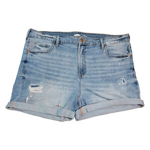 Old Navy S/5526691 Vanessa High Rise Distressed Cuffed Denim Jean Shorts Sz 16